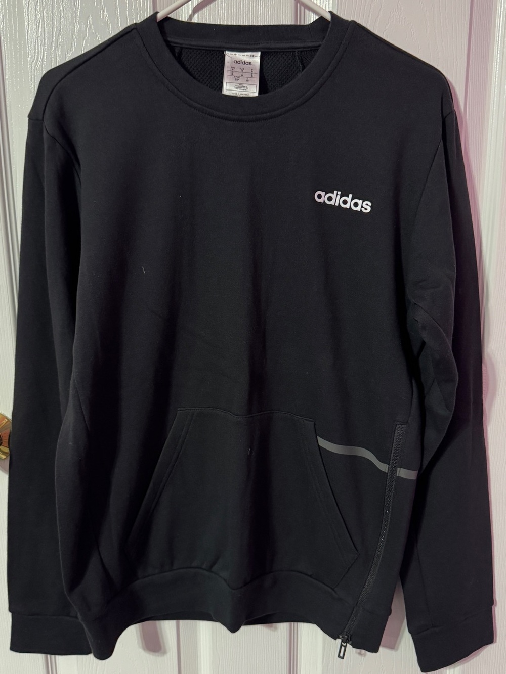 adidas Black Crewneck Sweatshirt with Small Logo